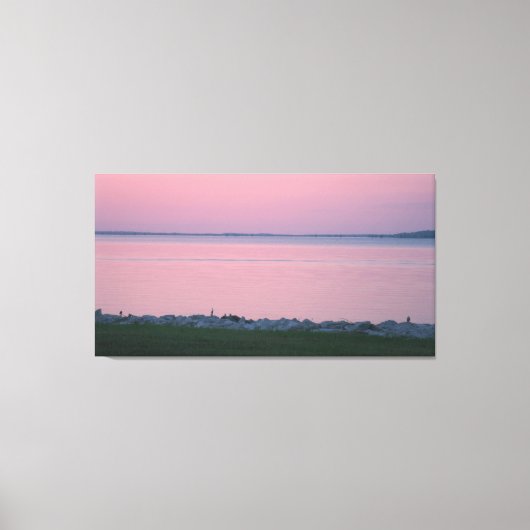 Sunset at Rend Lake Illinois Canvas Afdruk (Voorkant)