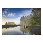 Sunset at Ruby Beach, Olympisch Nationaal Park Foto Afdruk (Voorkant)