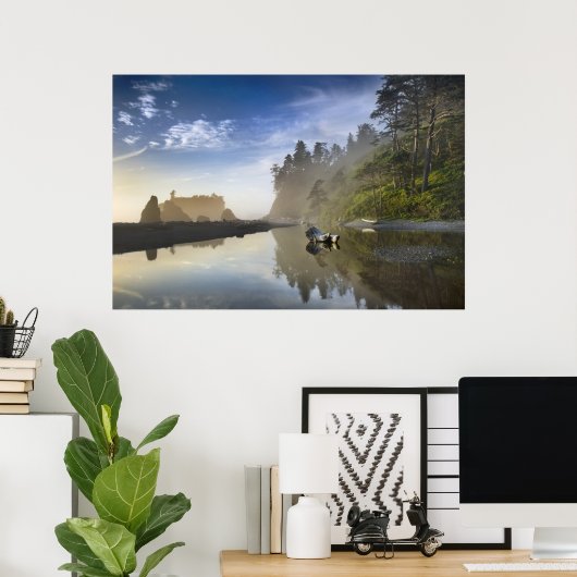 Sunset at Ruby Beach, Olympisch Nationaal Park Poster (Thuiskantoor)