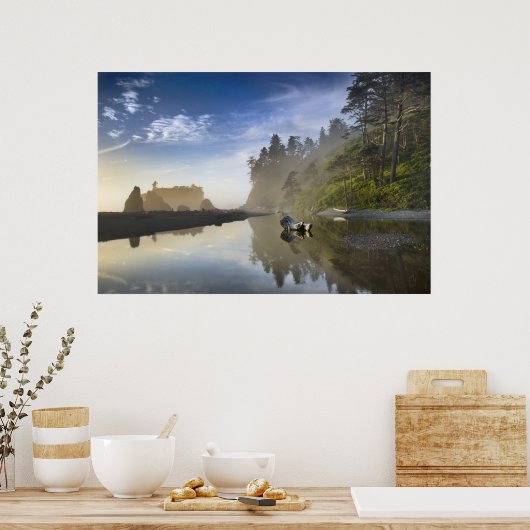 Sunset at Ruby Beach, Olympisch Nationaal Park Poster (Keuken)