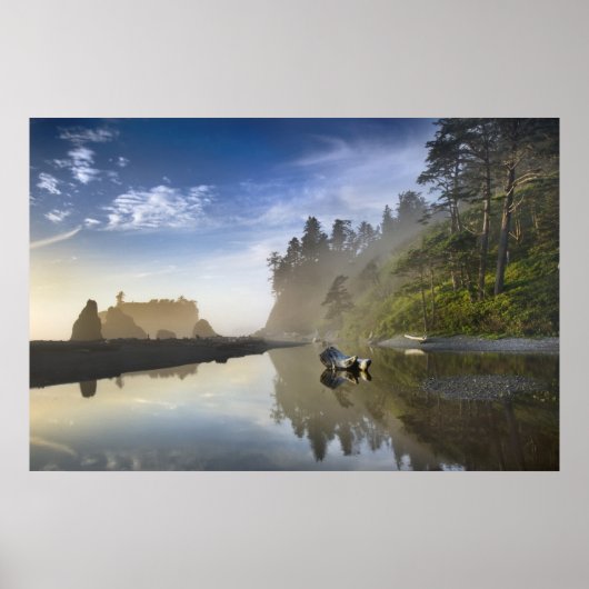 Sunset at Ruby Beach, Olympisch Nationaal Park Poster (Voorkant)