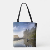 Sunset at Ruby Beach, Olympisch Nationaal Park Tote Bag (Achterkant)
