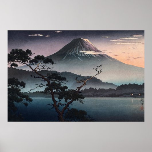 Sunset at Saiko Lake by Tsuchiya Koitsu Poster (Voorkant)