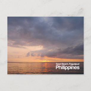Sunset at Saud Beach Pagudpud Philippines Briefkaa Briefkaart