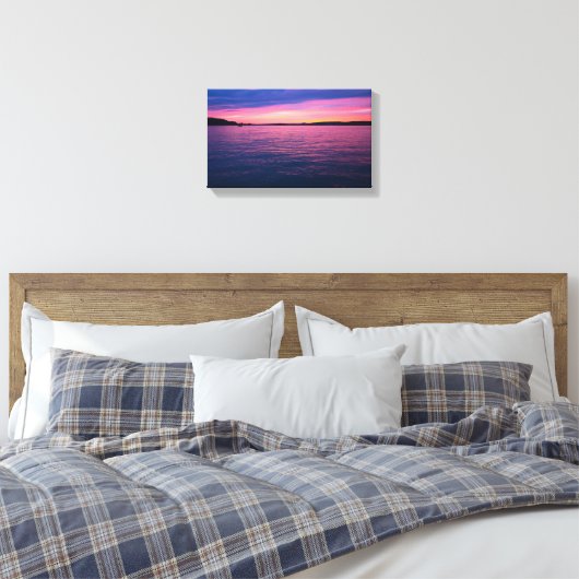 Sunset at Seneca Lake, Ohio Canvas Afdruk (Insitu (Slaapkamer))