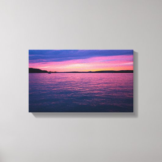 Sunset at Seneca Lake, Ohio Canvas Afdruk (Voorkant)