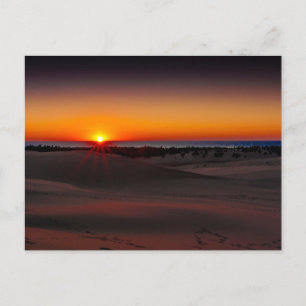 Sunset at Silver Lake State Park, Michigan Briefkaart