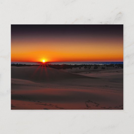 Sunset at Silver Lake State Park, Michigan Briefkaart (Voorkant)