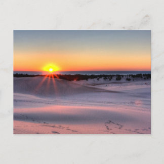 Sunset at Silver Lake State Park, Michigan Briefkaart