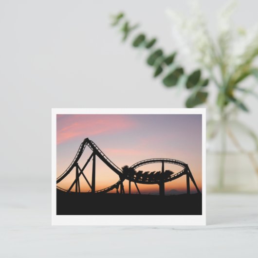 Sunset at Six Flags Magic Mountain Briefkaart (Staand voorkant)