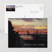 Sunset at Soo Locks Briefkaart (Voorkant / Achterkant)