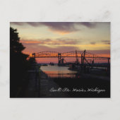 Sunset at Soo Locks Briefkaart (Voorkant)