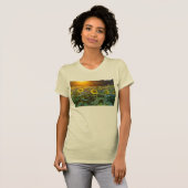 Sunset at Sunflower Field T-Shirt (Voorkant volledig)