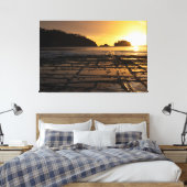 Sunset at Tessellated Pavement Tasmania Australië Canvas Afdruk (Insitu (Slaapkamer))