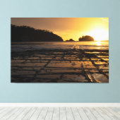 Sunset at Tessellated Pavement Tasmania Australië Canvas Afdruk (Insitu (Houten vloer))