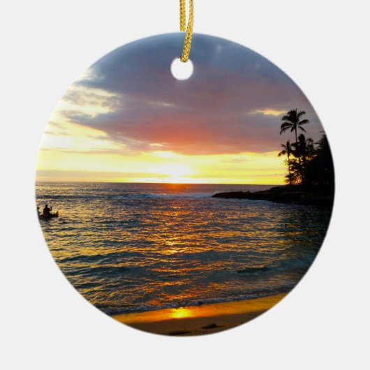 Sunset at the Beach Keramisch Ornament (Voorkant)