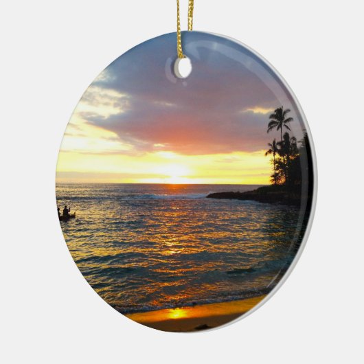 Sunset at the Beach Keramisch Ornament (Links)