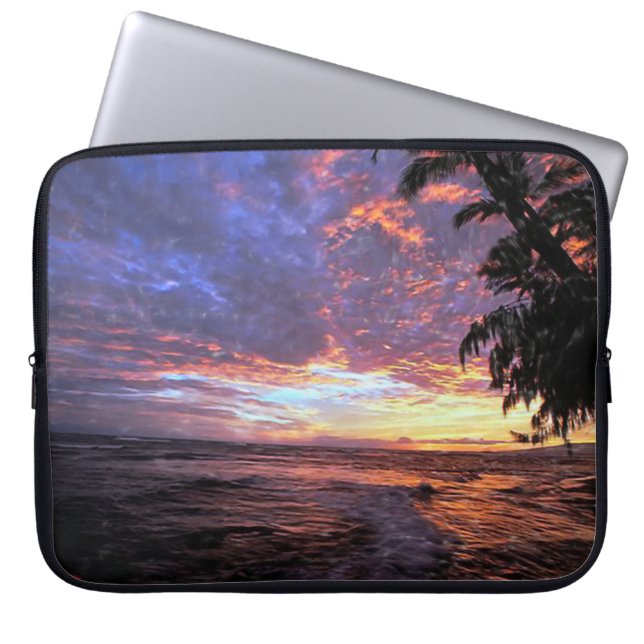 Sunset at the Beach Laptop Sleeve (Voorkant)