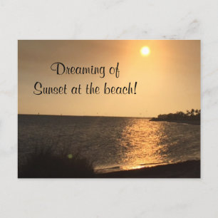 Sunset at the Beach Quote Briefkaart