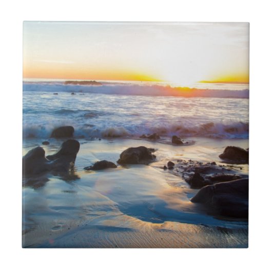 Sunset at the Beach Tegeltje (Voorkant)
