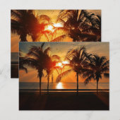 Sunset at the Beach, Tropical Landscape Briefkaart (Voorkant / Achterkant)