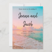 Sunset at the Beach Wedding Invitation Kaart (Voorkant)