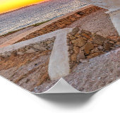 Sunset at the beroemde windmolens of Mykonos, Grie Poster (Hoek)