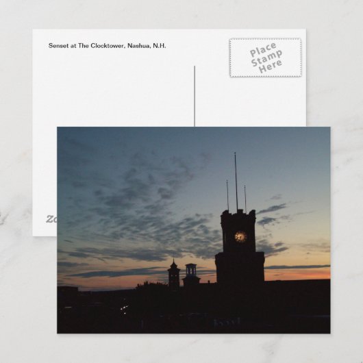 Sunset at the Clocktower Briefkaart (Voorkant / Achterkant)