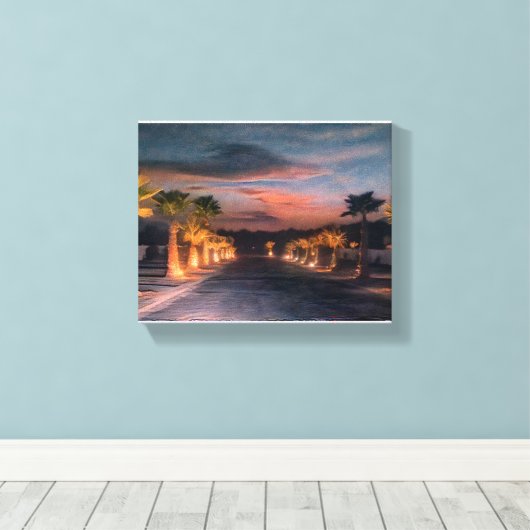 Sunset at the Desert Edge Canvas Afdruk (Insitu (Houten vloer))