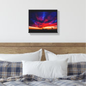 Sunset at the Pier, Huntington Beach, CA Canvas Afdruk (Insitu (Slaapkamer))