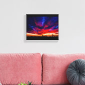 Sunset at the Pier, Huntington Beach, CA Canvas Afdruk (Insitu (Woonkamer))