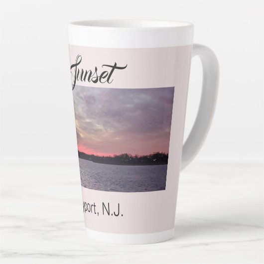 Sunset at the Pier Keyport NJ Latte Mok (Rechterhoek)