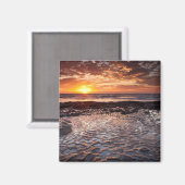 Sunset at the strand, Californië Magneet (Voorkant / Achterkant)
