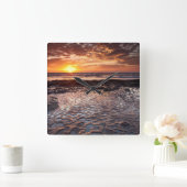 Sunset at the strand, Californië Vierkante Klok (Huis)