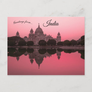 Sunset at the Victoria Memorial Kolkota India Briefkaart