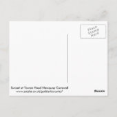 Sunset at Towan Head Newquay Cornwall England Briefkaart (Achterkant)