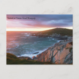 Sunset at Towan Head Newquay Cornwall England Briefkaart