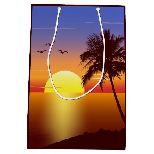 Sunset at tropical strand medium cadeauzakje (Achterkant)