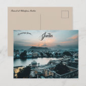 Sunset at Udaipur India Briefkaart (Voorkant / Achterkant)