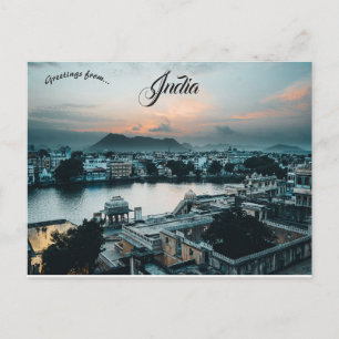 Sunset at Udaipur India Briefkaart
