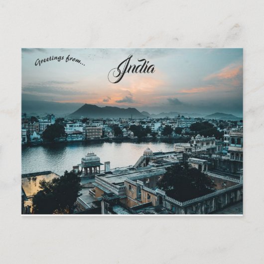 Sunset at Udaipur India Briefkaart (Voorkant)