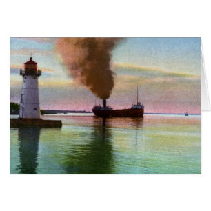 Sunset at Upper Light, Sault Ste. Marie MI 1909