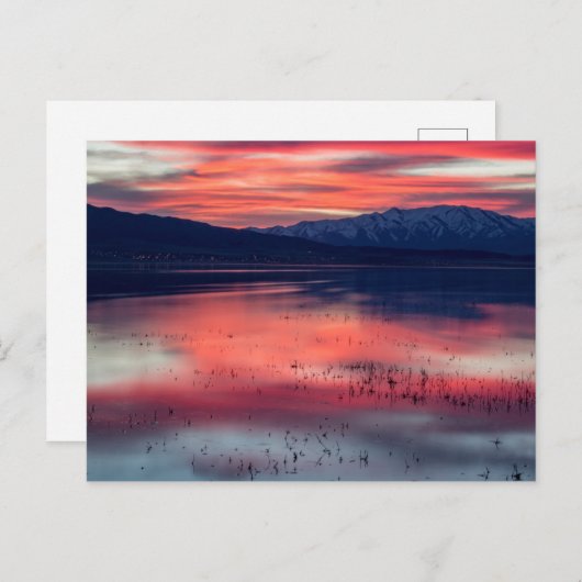Sunset at Utah Lake Briefkaart (Voorkant / Achterkant)