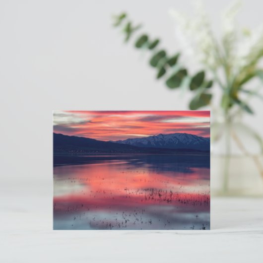 Sunset at Utah Lake Briefkaart (Staand voorkant)
