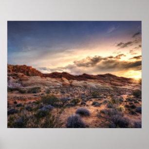 Sunset at Valley of Fire State Park Nevada, VS Poster