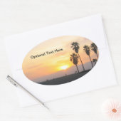 Sunset at Venice Beach California Ovale Sticker (Envelop)