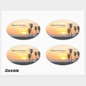 Sunset at Venice Beach California Ovale Sticker (Vel)