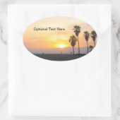 Sunset at Venice Beach California Ovale Sticker (Tas)