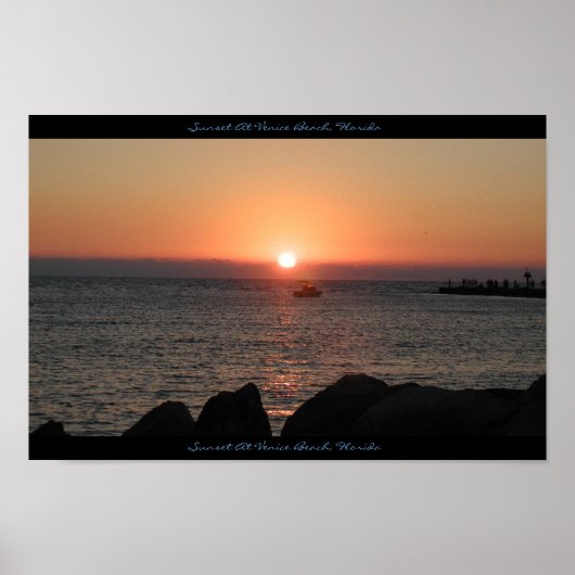 Sunset at Venice Beach, Florida Poster (Voorkant)