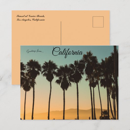 Sunset at Venice Beach Los Angeles California Briefkaart (Voorkant / Achterkant)